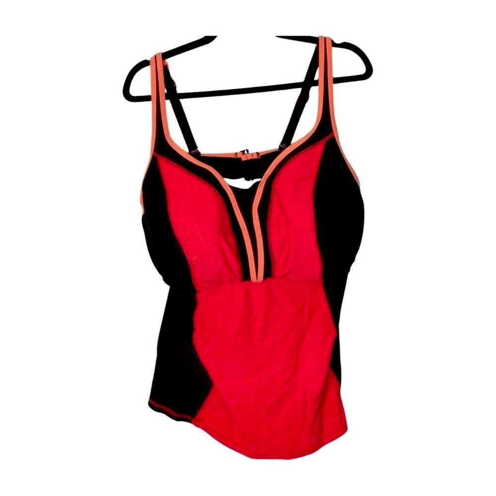 NWT Underwire Swim Top: Lane Bryant Cacique Women's Black and Pink Tankini Top